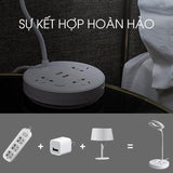 Đèn học, làm việc chống cận kèm ổ cắm đa năng D201901